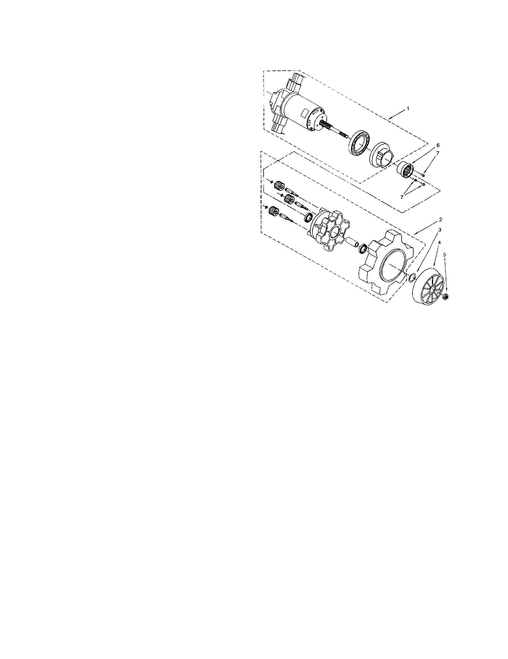 AGITATOR MOTOR AND GEAR ASSEMBLY