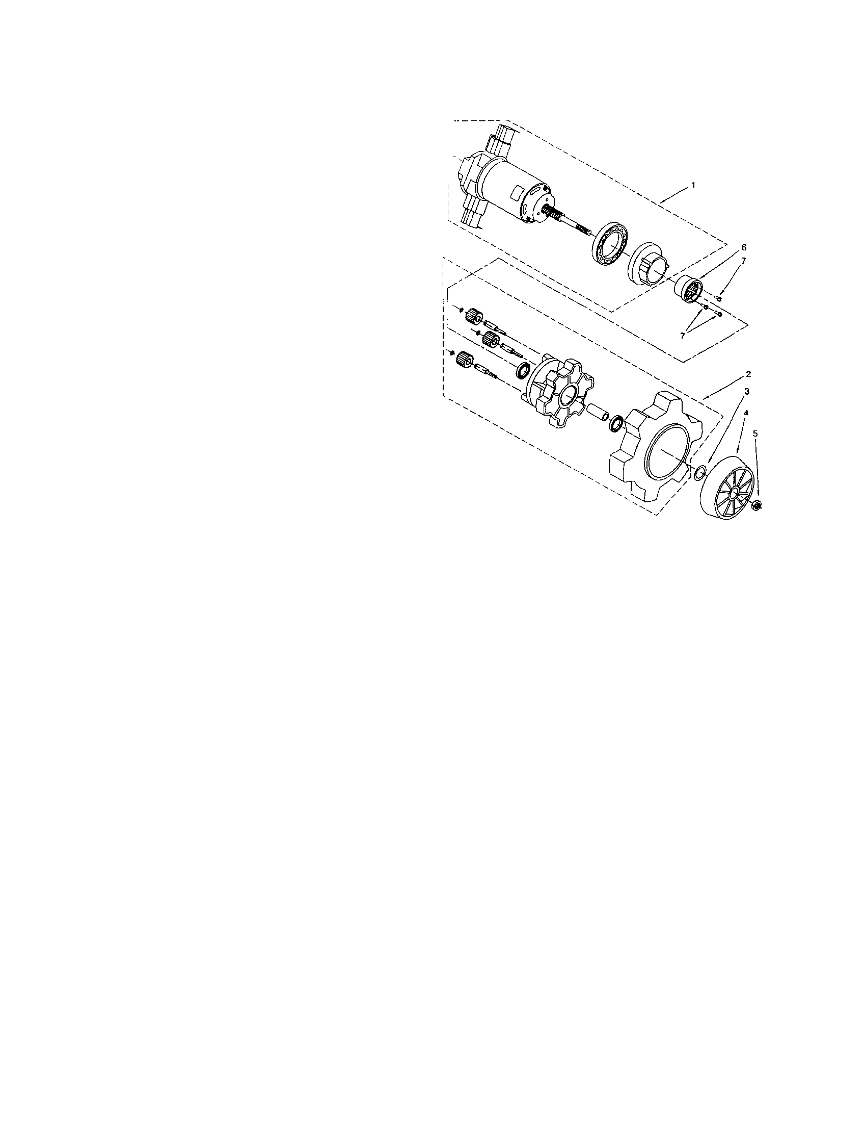 Agitator motor and gear assembly