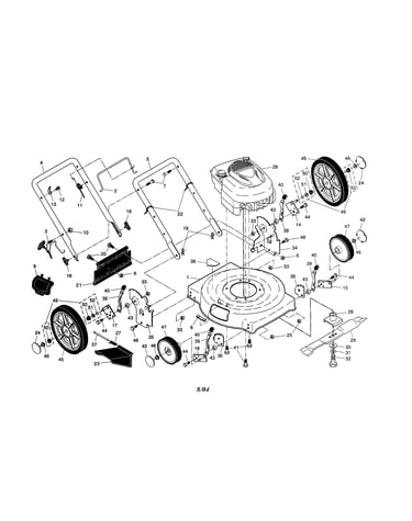 Engine/housing/handle/wheels