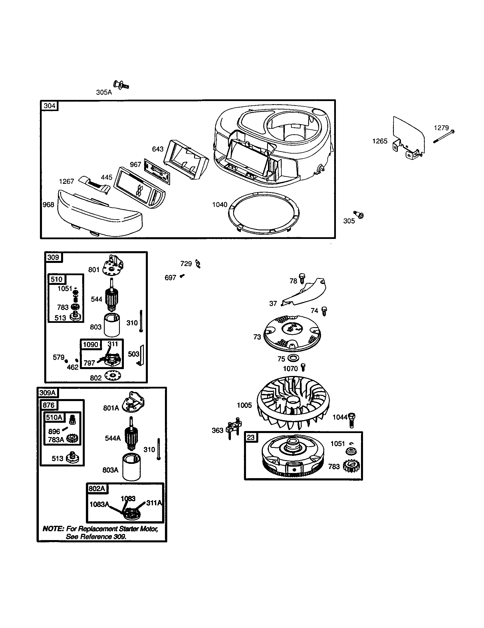 Blower-housing/motor-starter