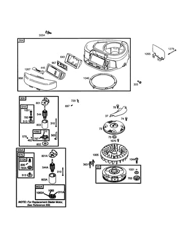 Blower-housing/motor-starter