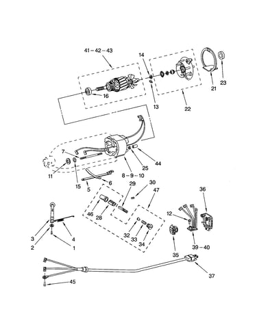 Motor and control parts