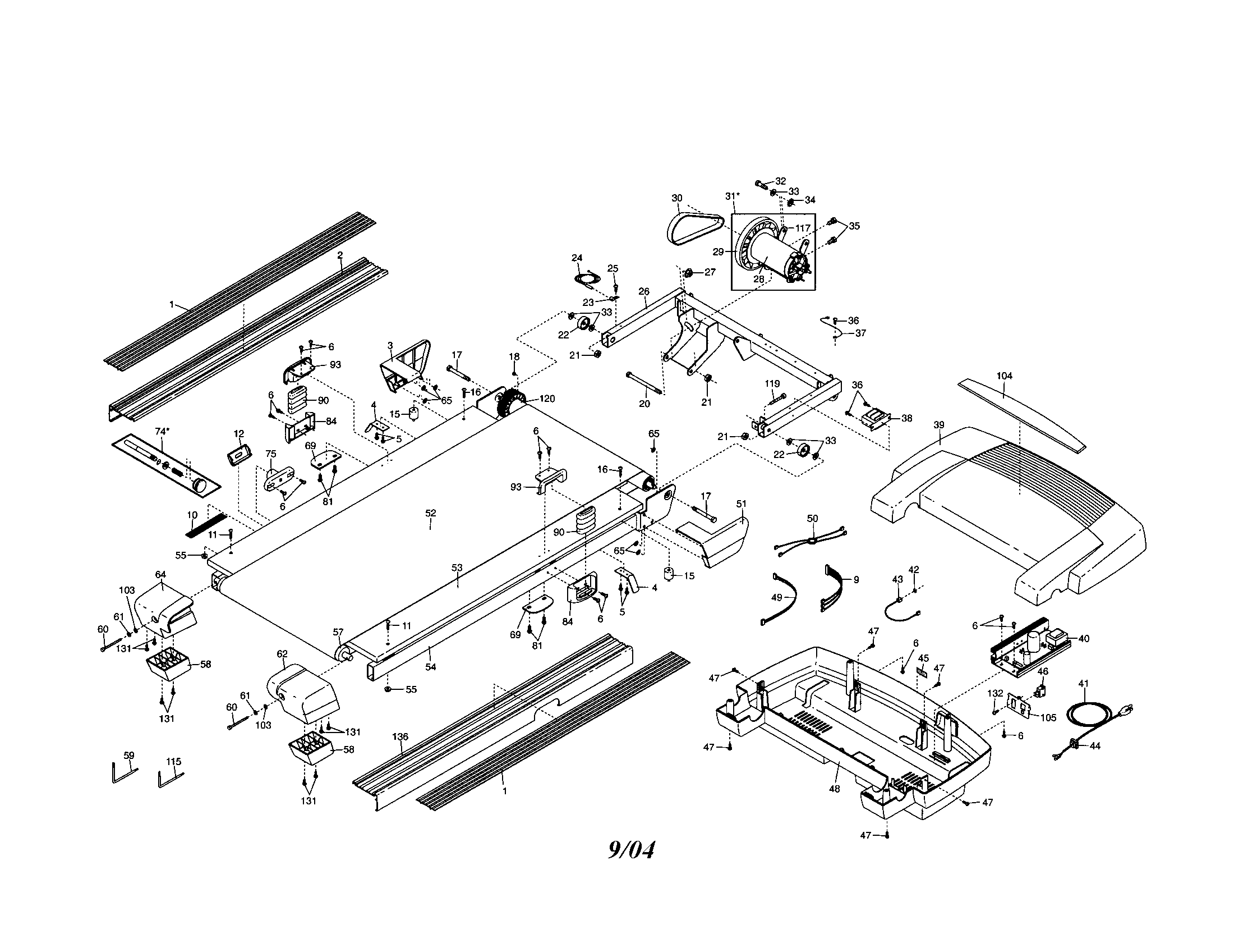 Walking belt/motor