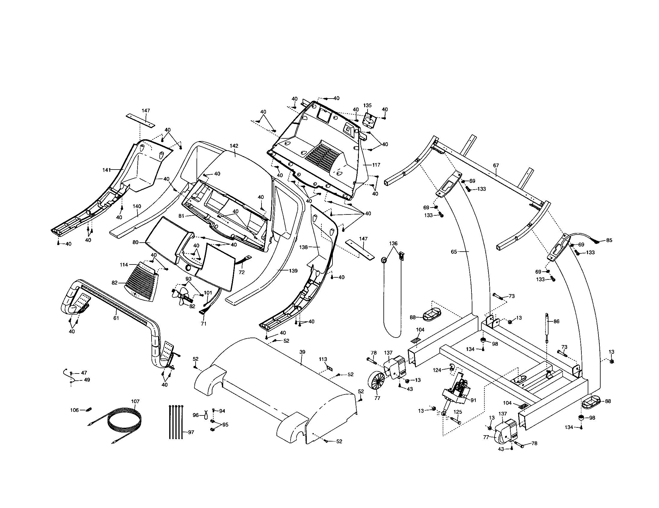 Console/handrails/hood