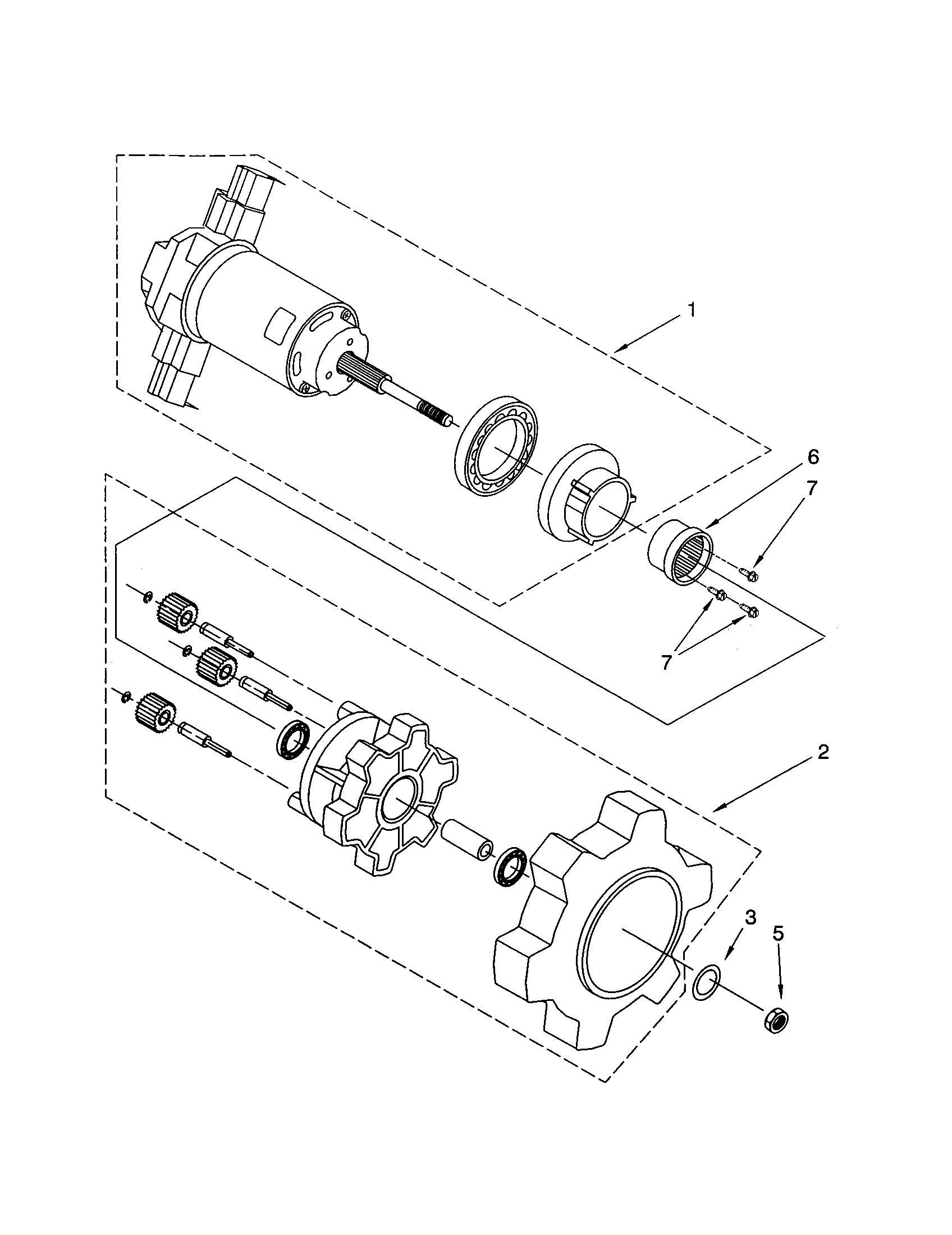 Agiator motor and gear