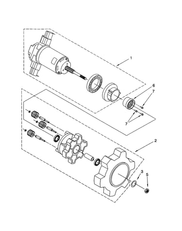 Agiator motor and gear