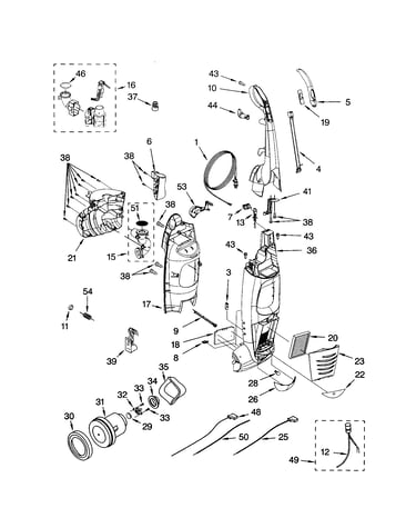 Dust compartment and motor