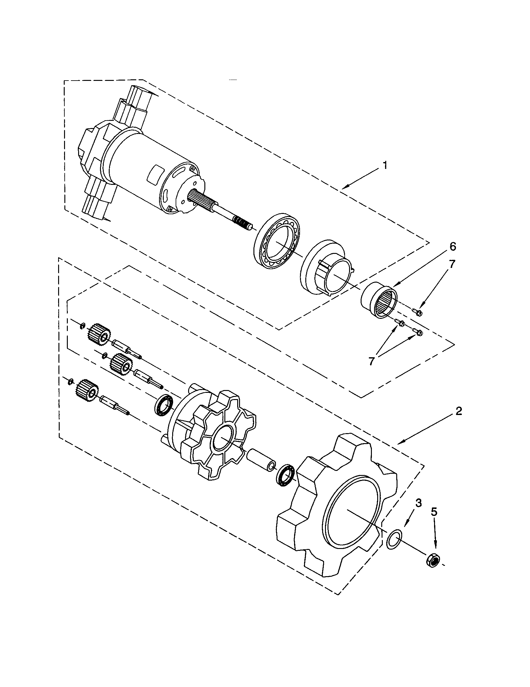 Agitator and gear assembly