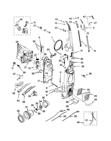 Dust compartment and motor