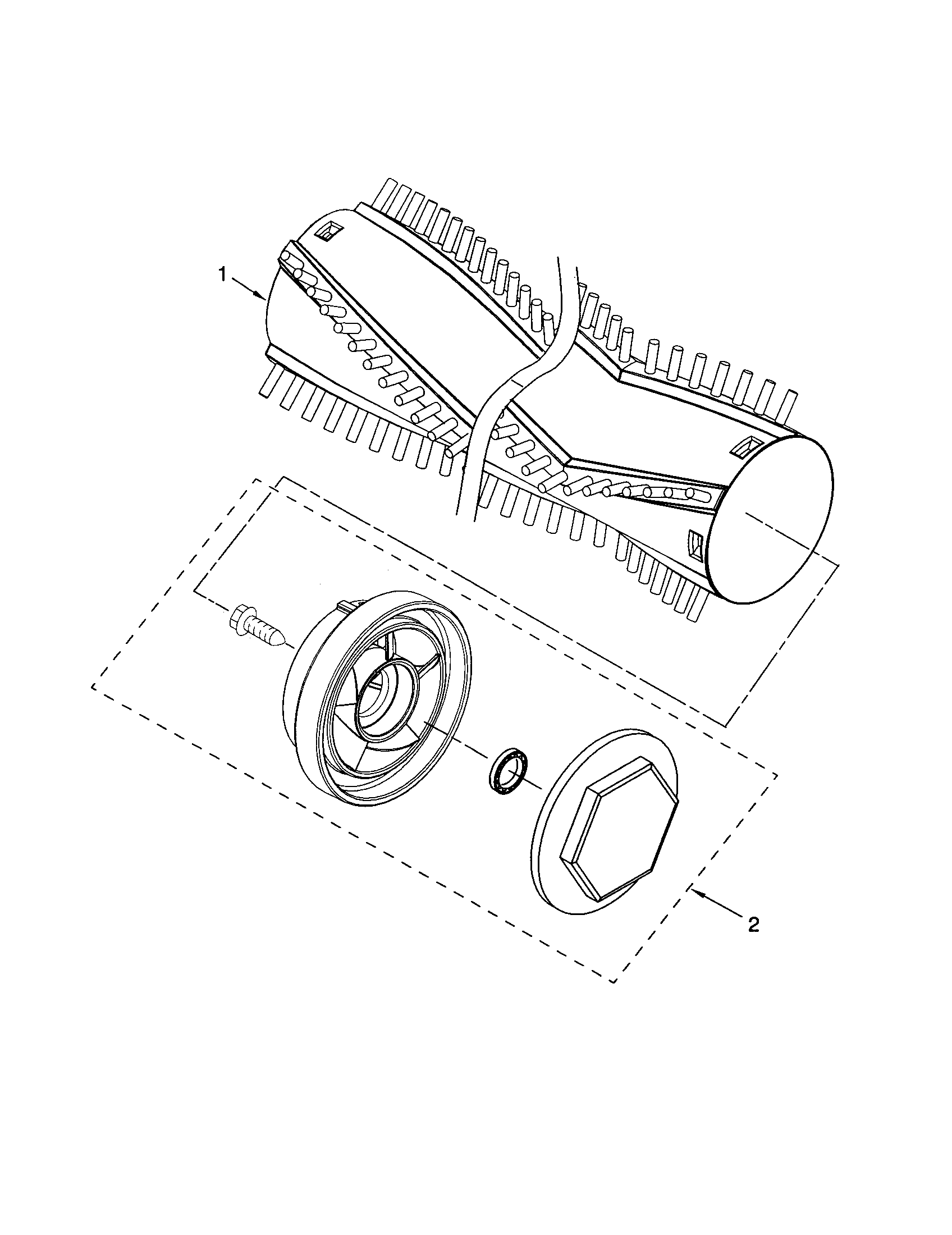 AGITATOR AND ENDCAP ASSEMBLY