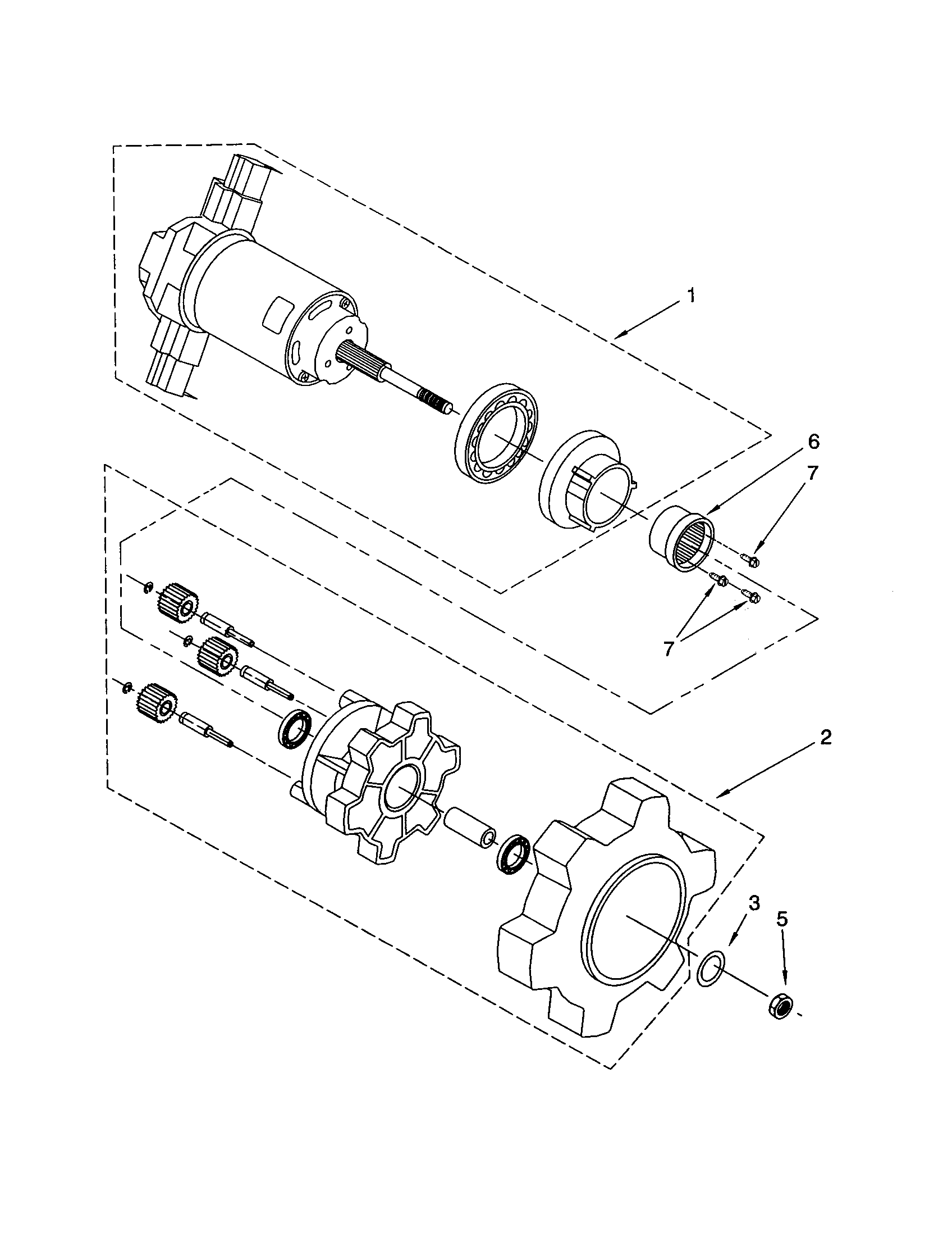 AGITATOR MOTOR AND GEAR ASSEMBLY