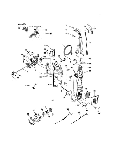 Dust compartment and motor