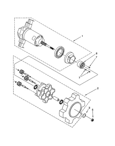 Agiator motor and gear assembly
