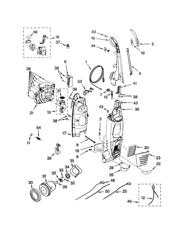 Dust compartment and motor