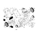 Craftsman 917387600 engine/housing/handle/wheels diagram