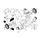 Craftsman 917387601 engine/housing/handle/wheels diagram