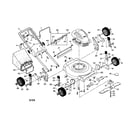 Craftsman 917388562 engine/housing/handle/wheels diagram