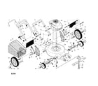Craftsman 917388661 engine/housing/handle/wheels/bag diagram