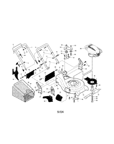 Engine/housing/handle/bag