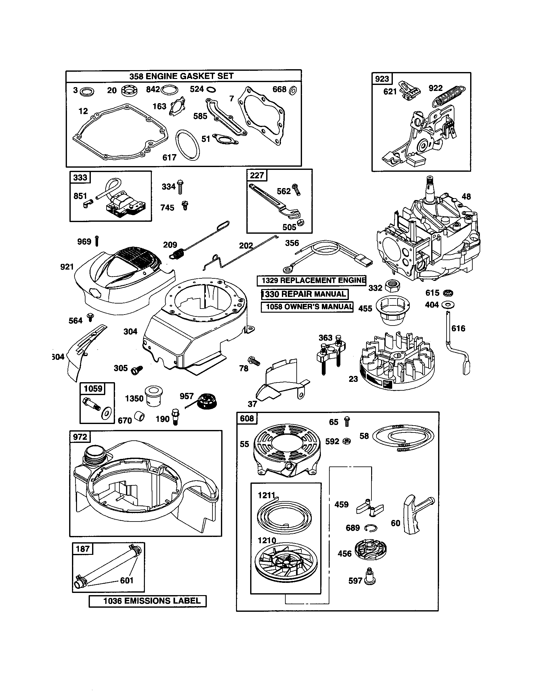 SHORT BLOCK/REWIND-STARTER