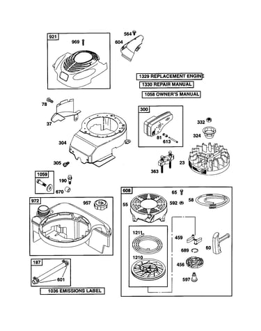 Blower-housing/starter-rewind