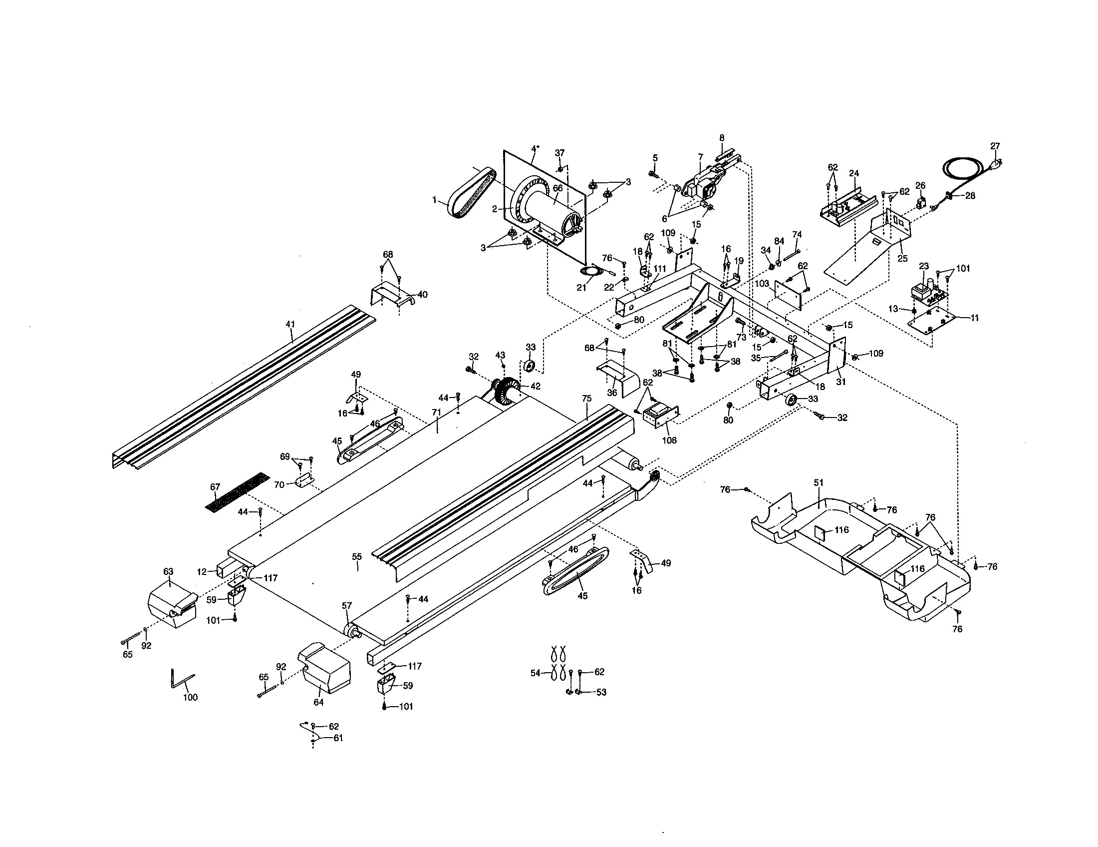 Walking belt/motor