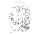 Kenmore 11623512303 motor, fan/wheels/base/dust box diagram