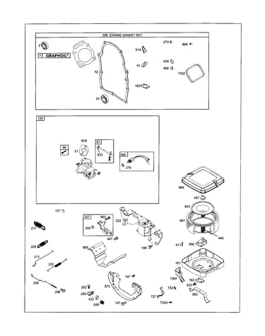 Carburetor/engine gasket set