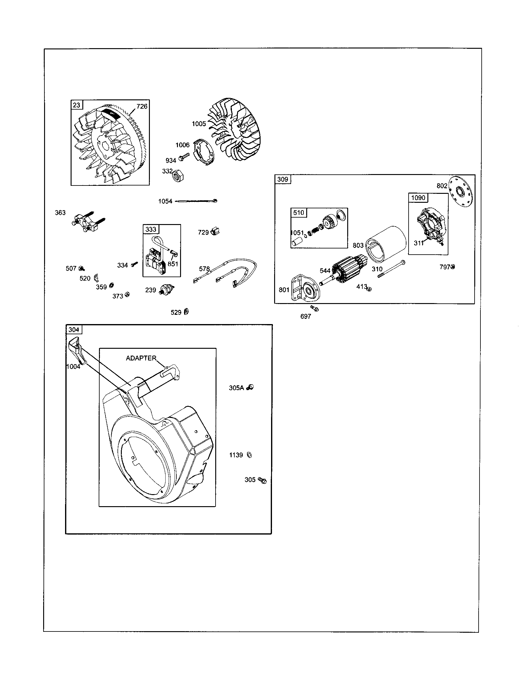 Motor-starter/housing-blower
