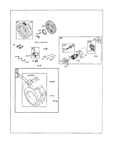 Motor-starter/housing-blower