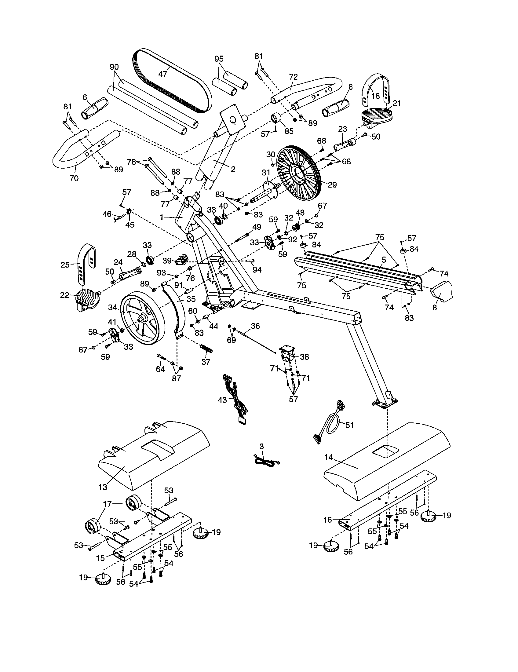 Frame/stabilizer cover/flywheel