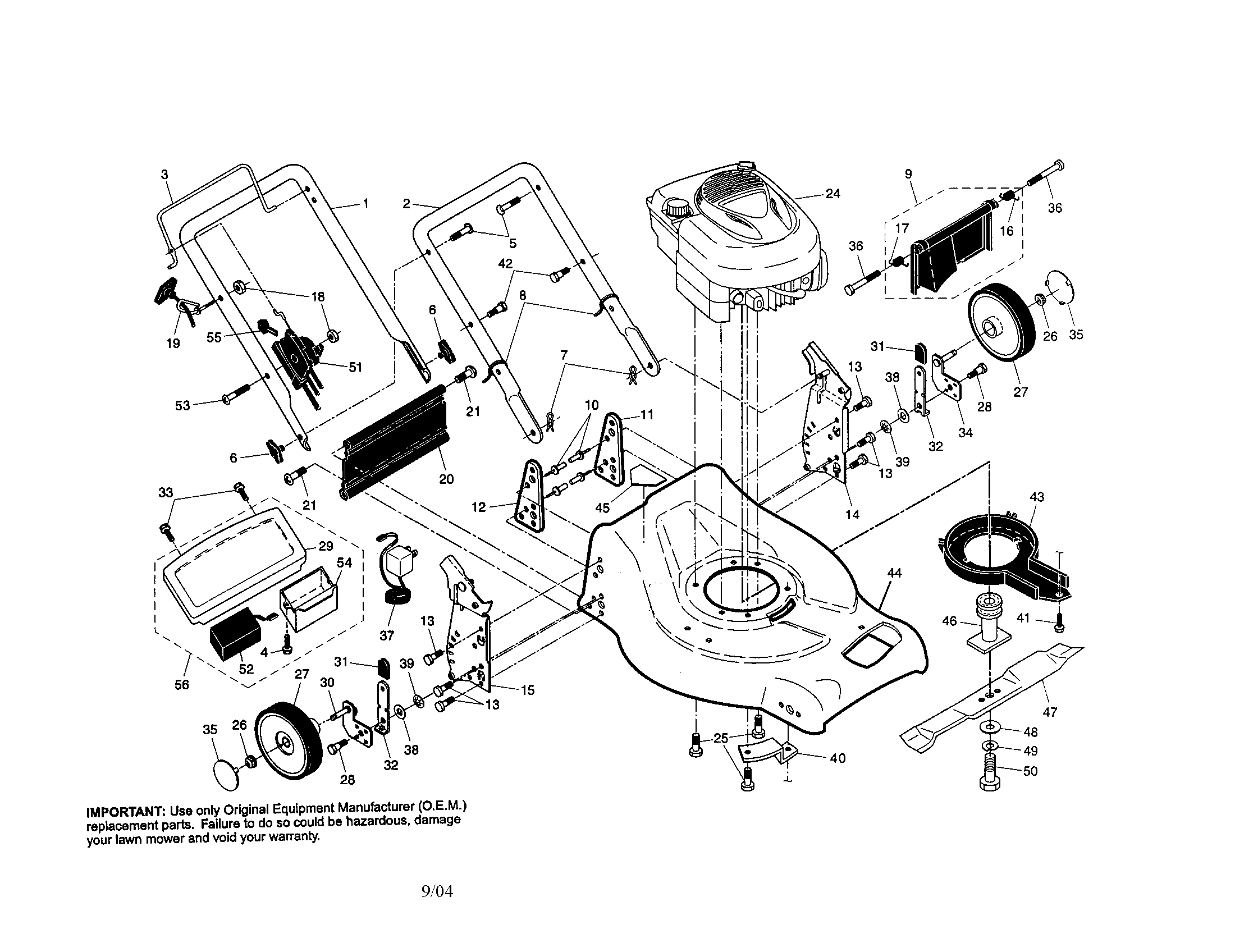 Engine/housing/handle