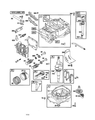 Cylinder/crankshaft/engine-sump