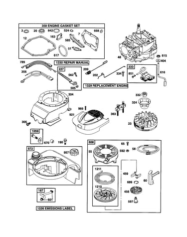 Short block/starter-rewind
