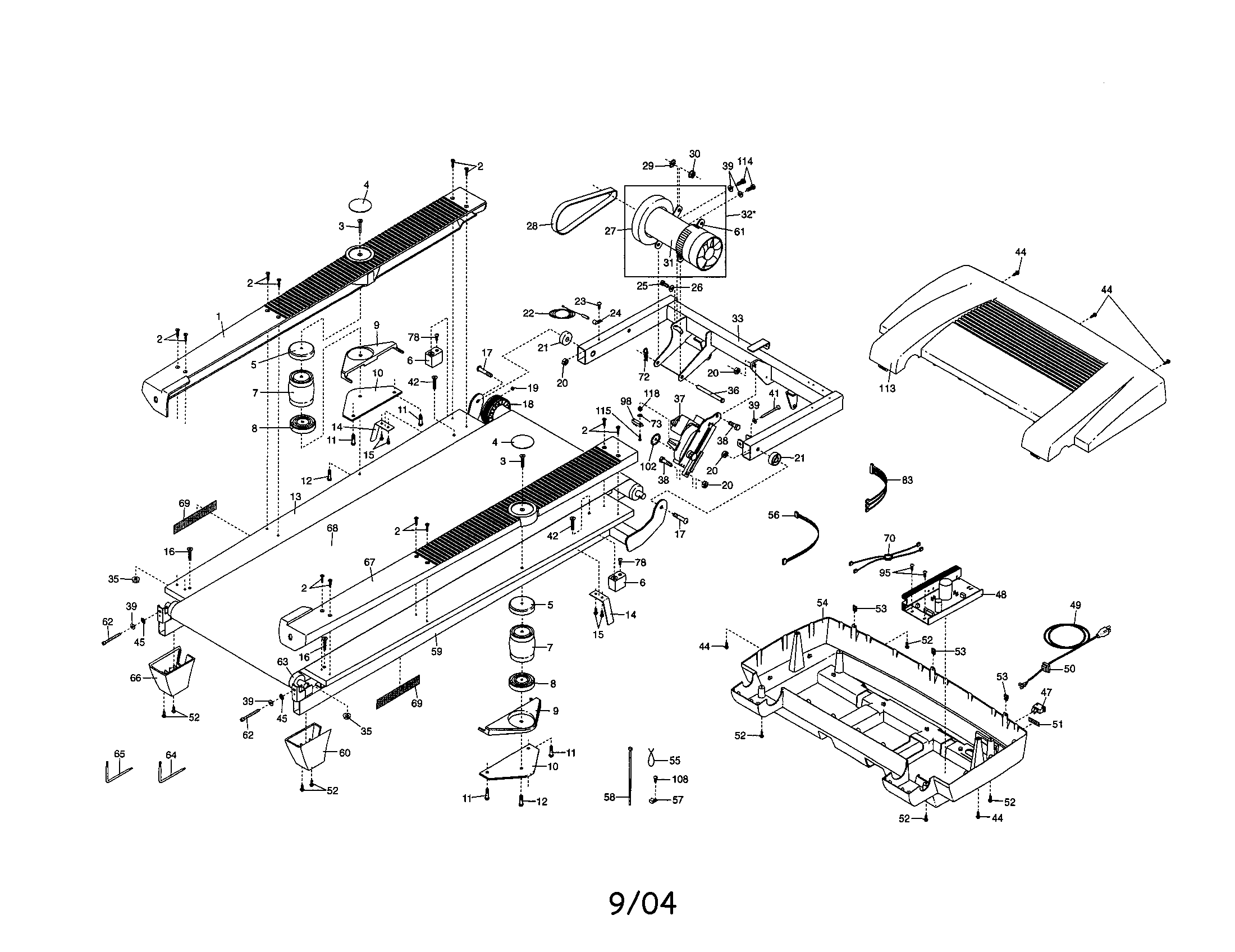 Walking belt/motor