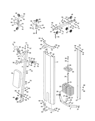 Shroud/backrest/top frame/weight
