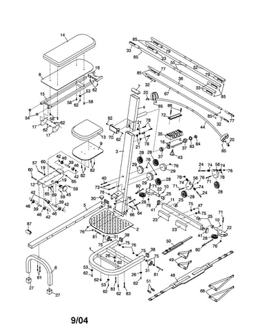 Base/back rest frame/seat