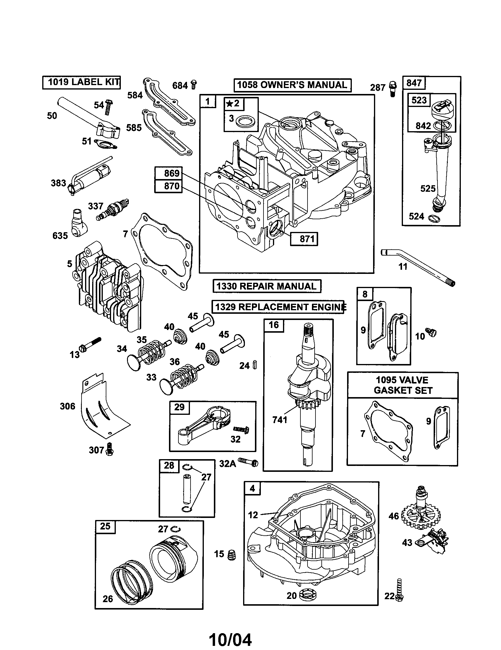 Cylinder/cylinder-head/crankshaft