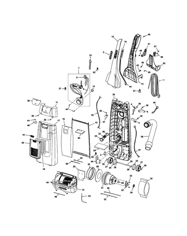 Dust compartment and motor