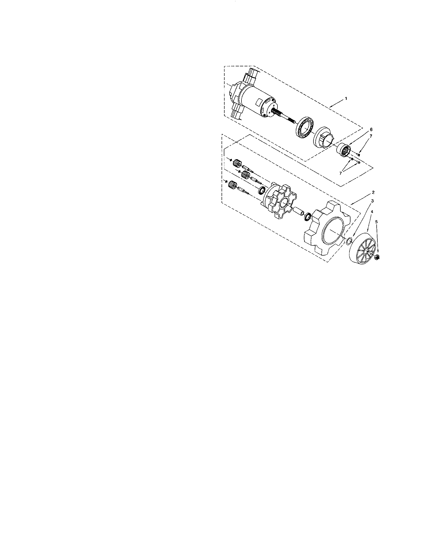 Agitator motor and gear