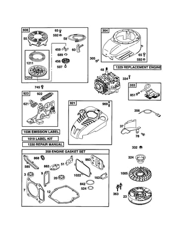 Starter-rewind/short block