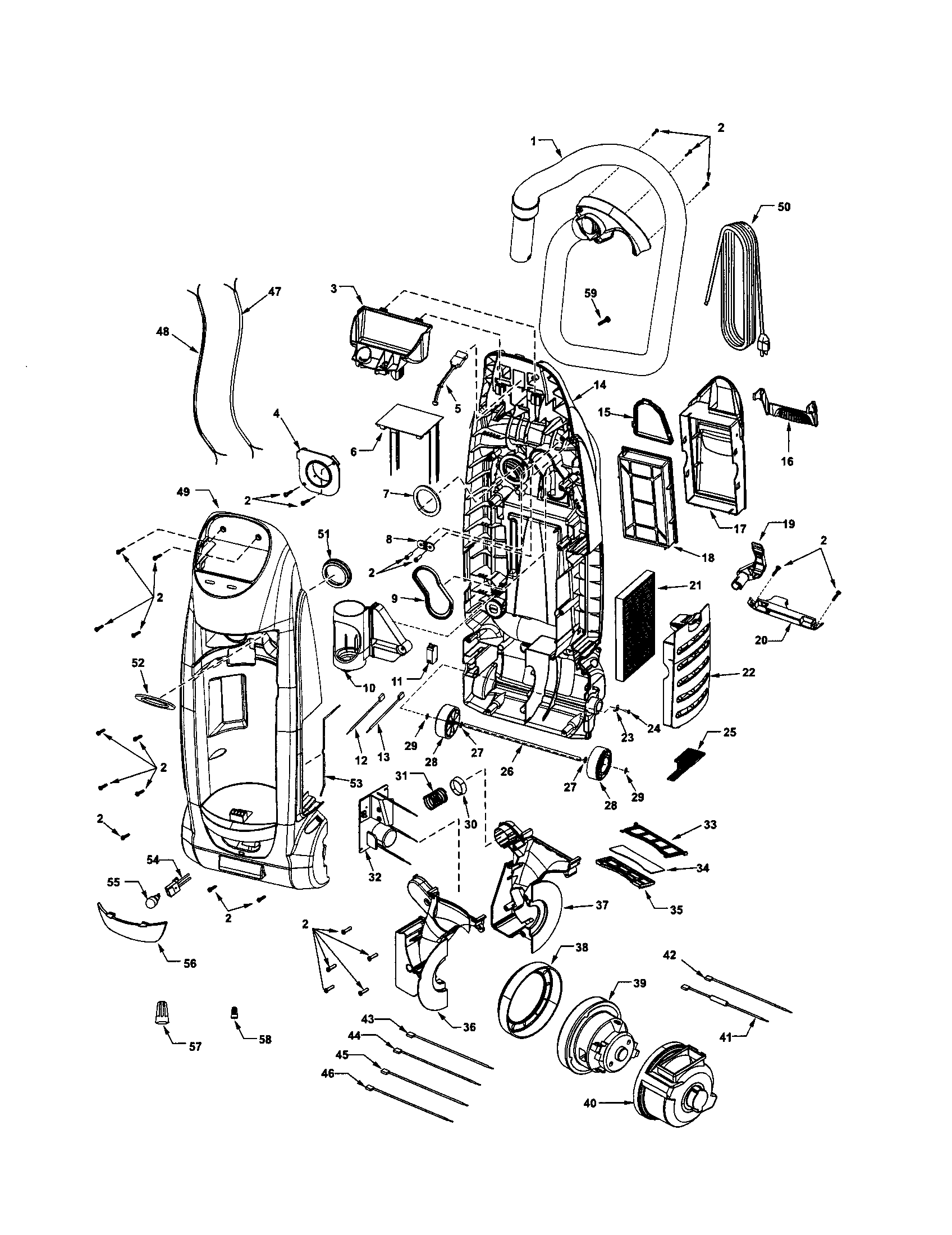 DUST COMPARTMENT AND MOTOR