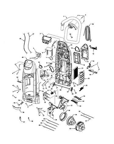 Dust compartment and motor