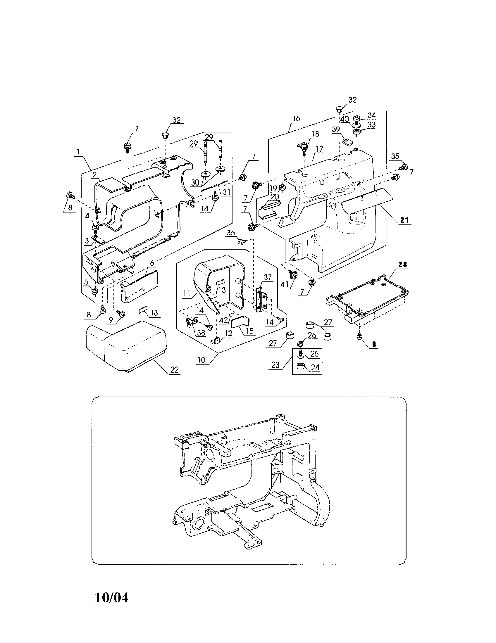 Rear cover unit/base plate