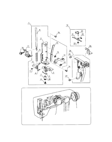 Presser bar base plate unit