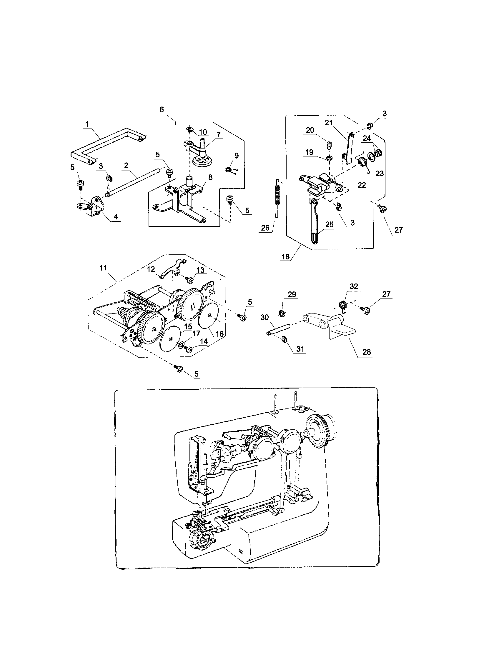 Handle shaft/bobbin winder