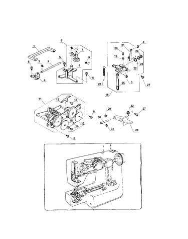 Handle shaft/bobbin winder