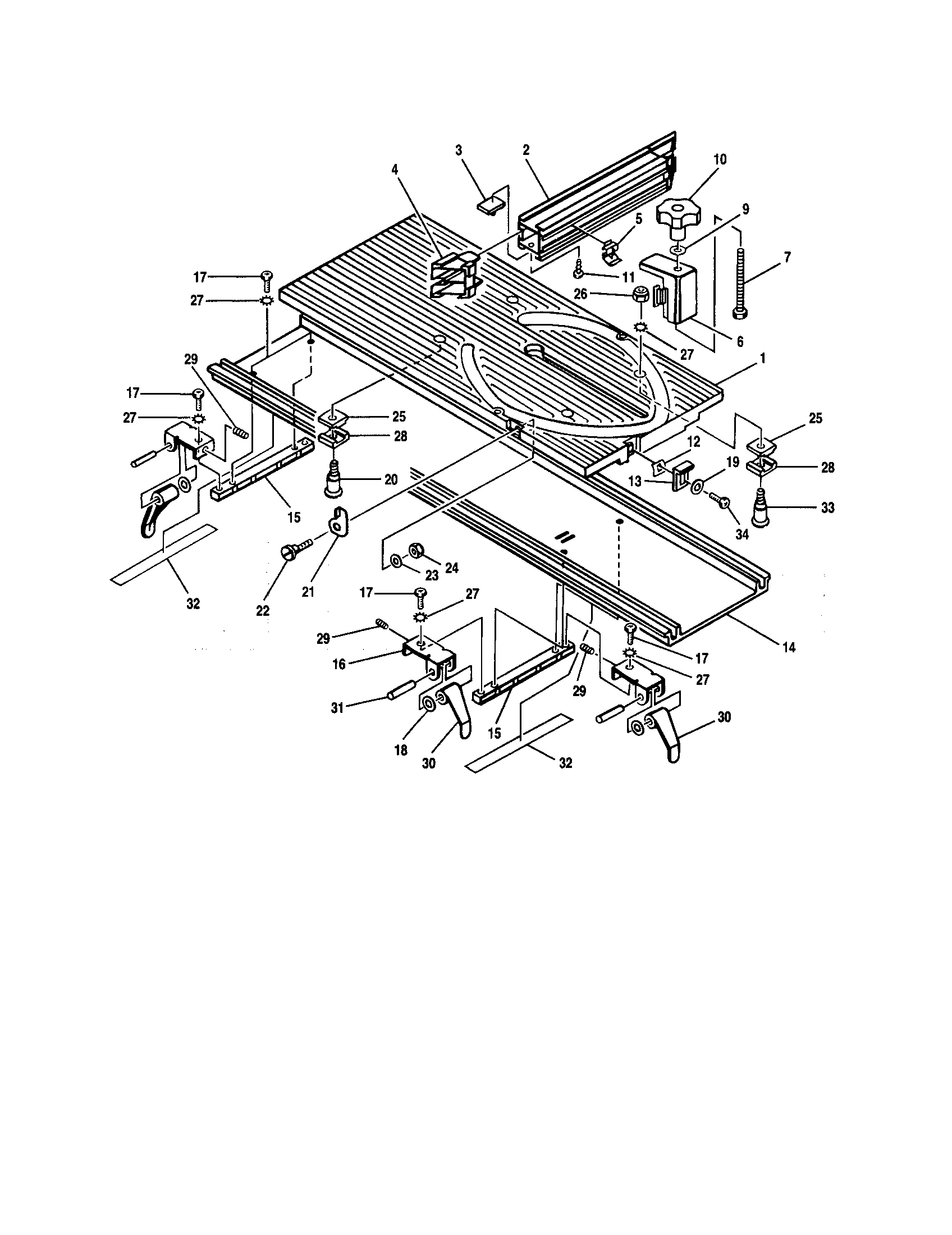 SLIDING MITER TABLE ASSEMBLY