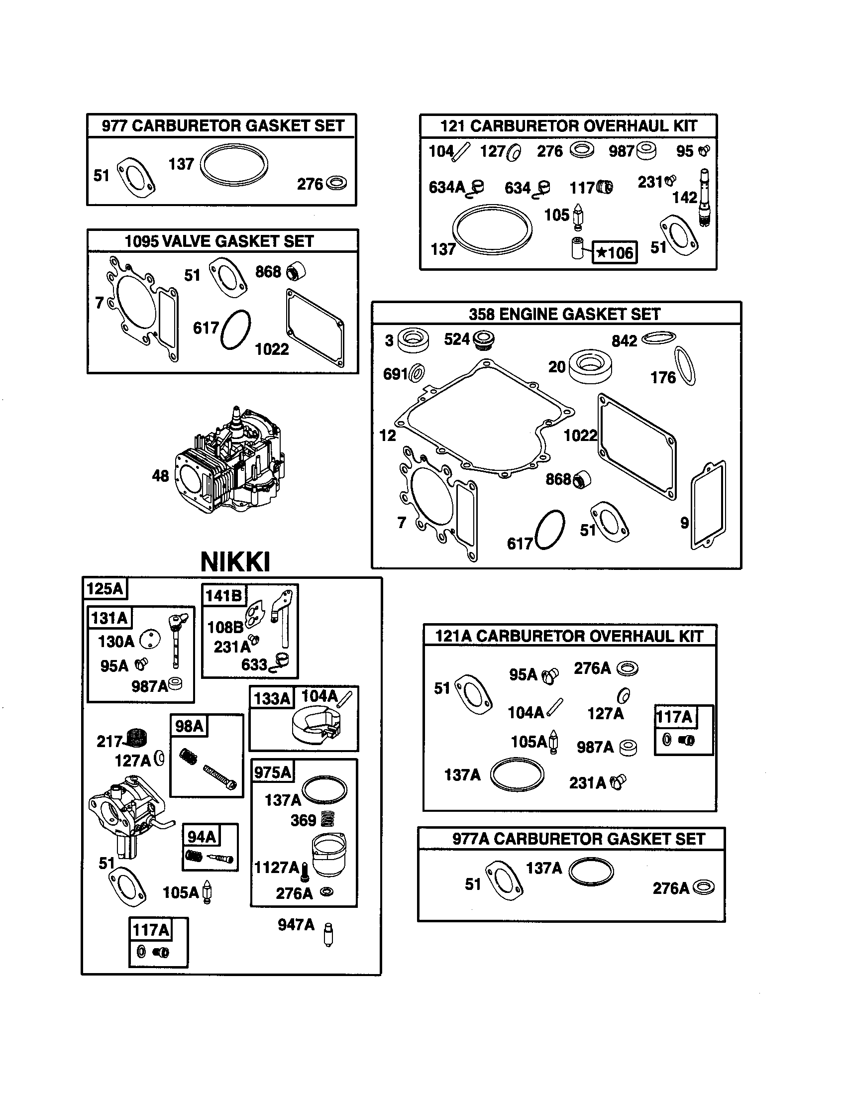 Short block/ nikki carburetor