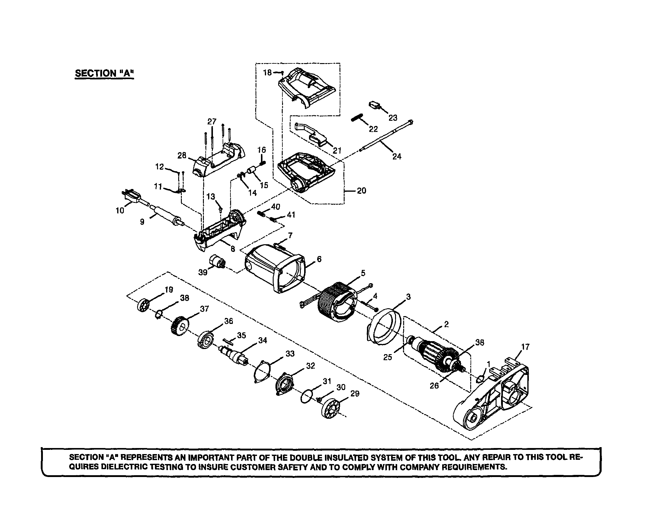 MOTOR HOUSING/HANDLE/ARMATURE